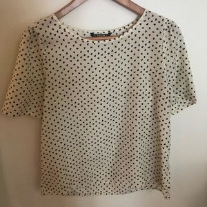 Heart print blouse